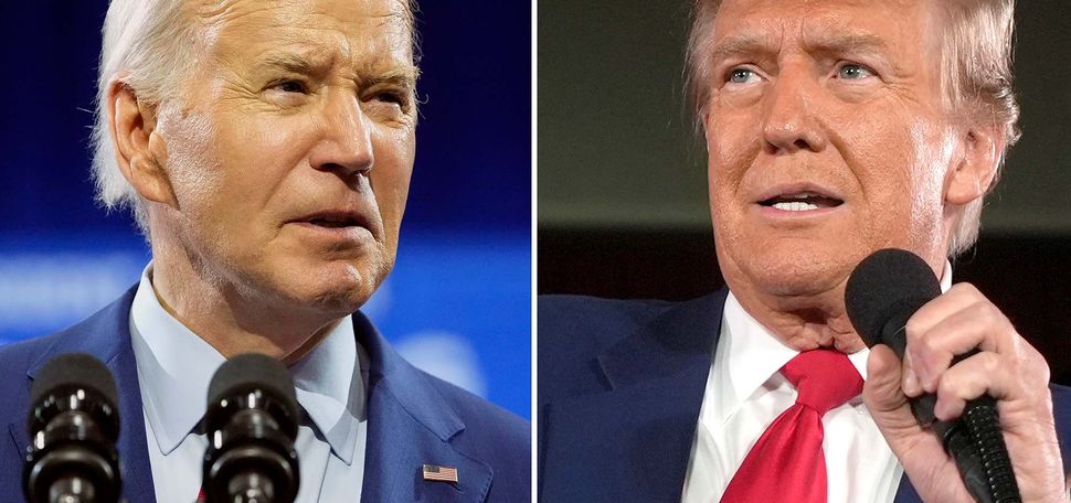 Photo: A composite image of two pictures of President Joe Biden (left) and former President Donald Trump