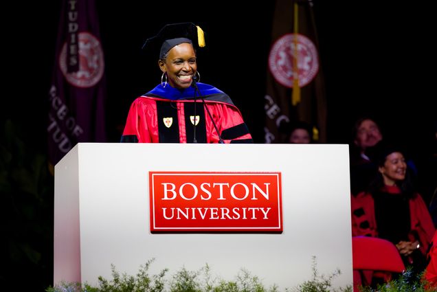 Photo: A photo of President Gilliam at BU's 2024 Matricualtion.
