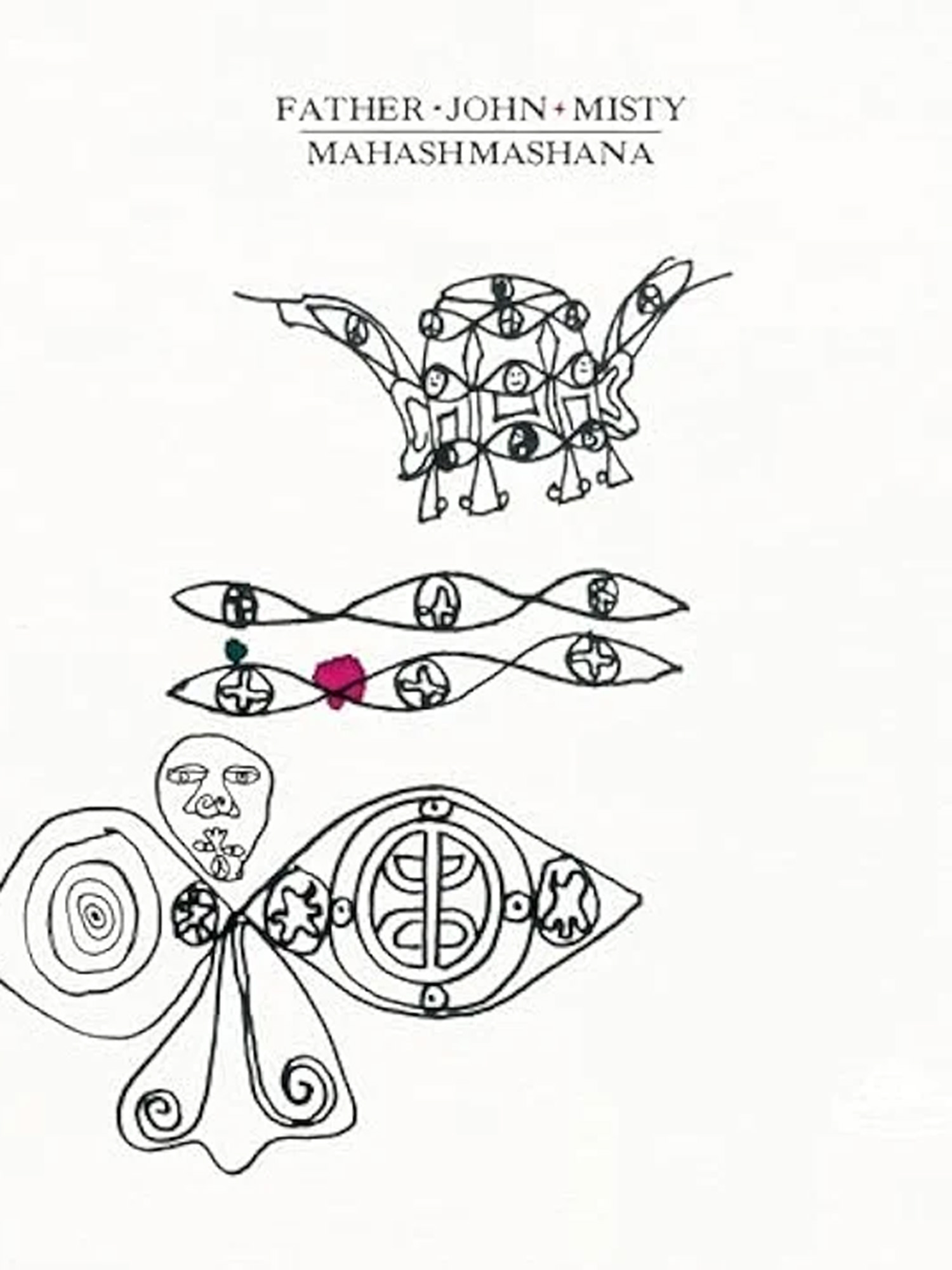 Photo: Album cover for Mahashmashana by Father John Misty. It has a white background and squiggly doodles drawn on it