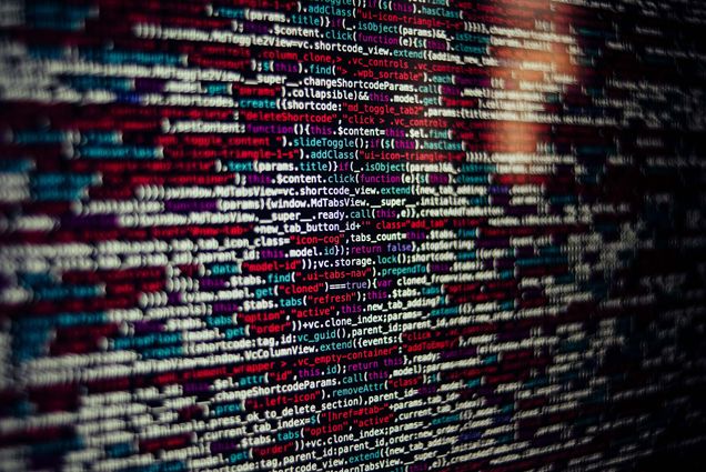 Photo: A computer screen filled with code