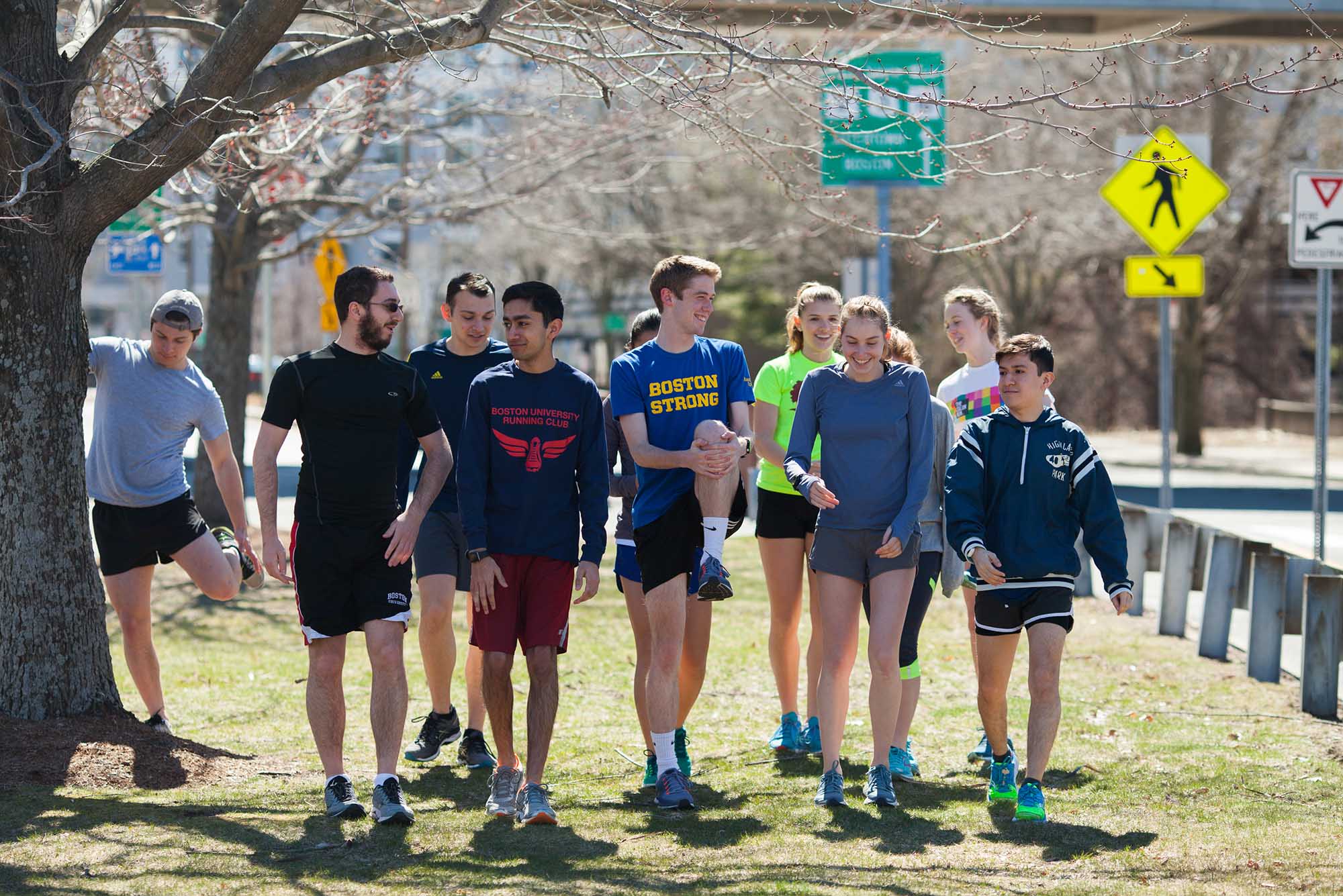 Photo: A group of runners before embarking on their run.