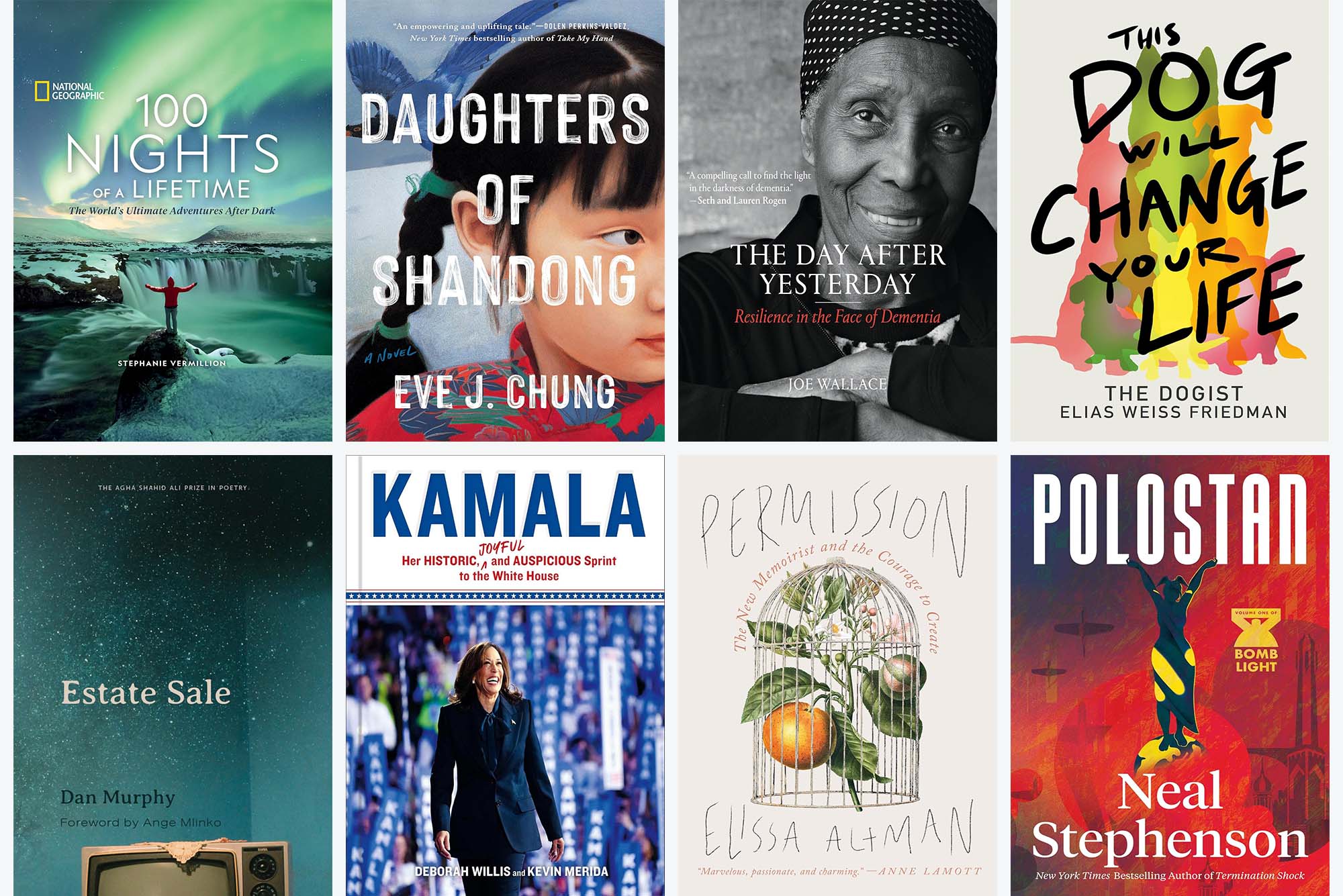 Photo: A collage of eight different book covers.