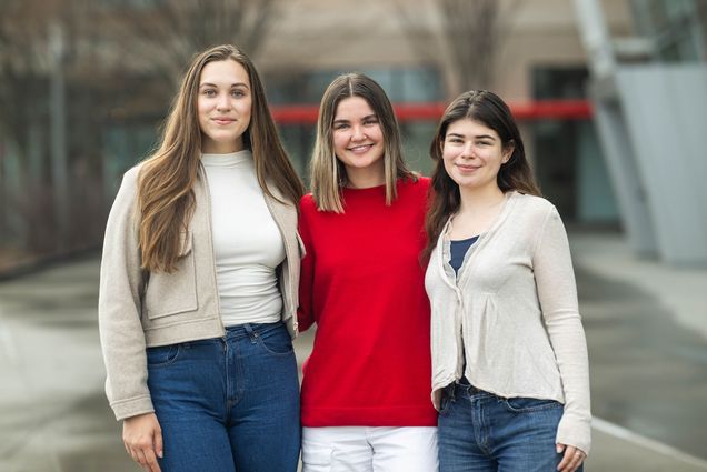 Photo: Three woman pose for a formal portrait