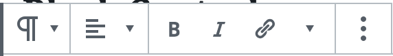 Screenshot of the paragraph block quick controls.