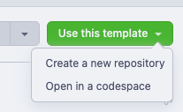 Screenshot of "Use this template" button in GitHub